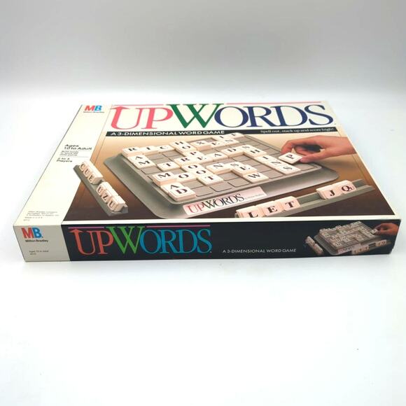 Upwords Board Game Milton Bradley Vintage COLLECTIBLE 1988 Complete 8x8 grid - Picture 2 of 4
